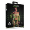 Ouch! Glow Bustier et Robe Filet Épaules dénudées Vert Fluo